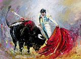 Bullfight  seeing red by Unknown Artist